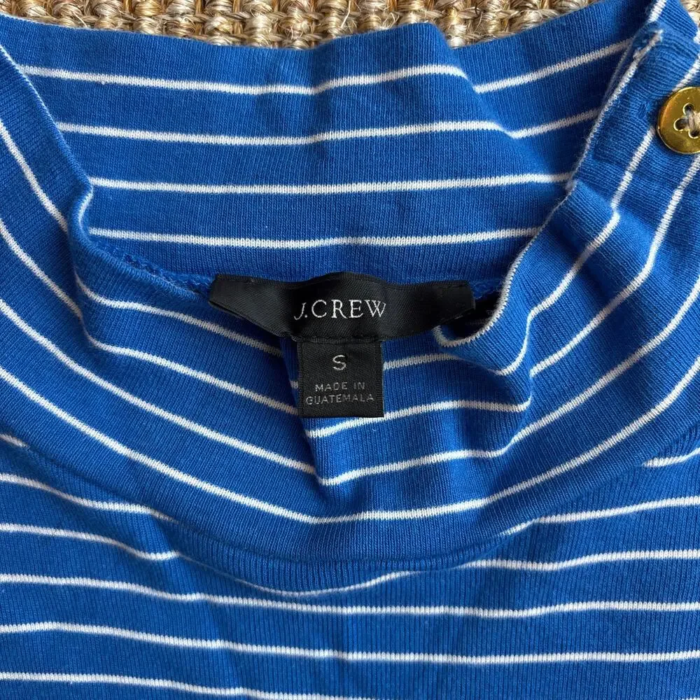 ⚓ J.Crew Mock Neck Stripe Top | Size S+ | Cobalt Blue
